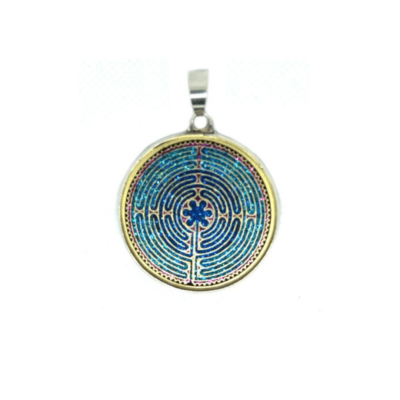 Labyrinth Sacred Pendant Lapis