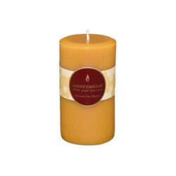 Natural Round Pillar Beeswax Candle 5"