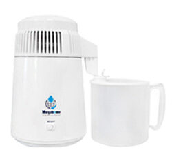 MegaHome Enamel Countertop Water Distiller, White with Plastic Bottle