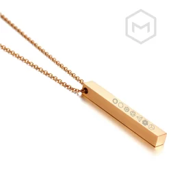 Mystech Platonic Solid Pillar 7.83Hz Necklace - Rose Gold